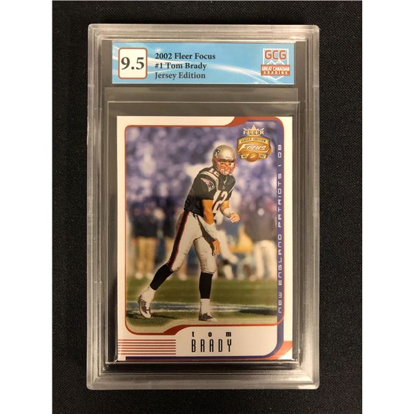 2002 FLEER FOCUS NO. 1 TOM BRADY (GCG 9.5)