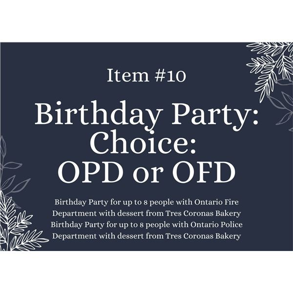 Birthday Party Choice OPD or OFD (Live Auction Item)