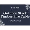 Image 1 : Outdoor Stack Timber Fire Table (Live Auction Item)