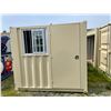 Image 2 : BEIGE PORTABLE OFFICE CONTAINER W78" X L98" X H89" WITH WINDOW AND LOCKING MAN DOOR