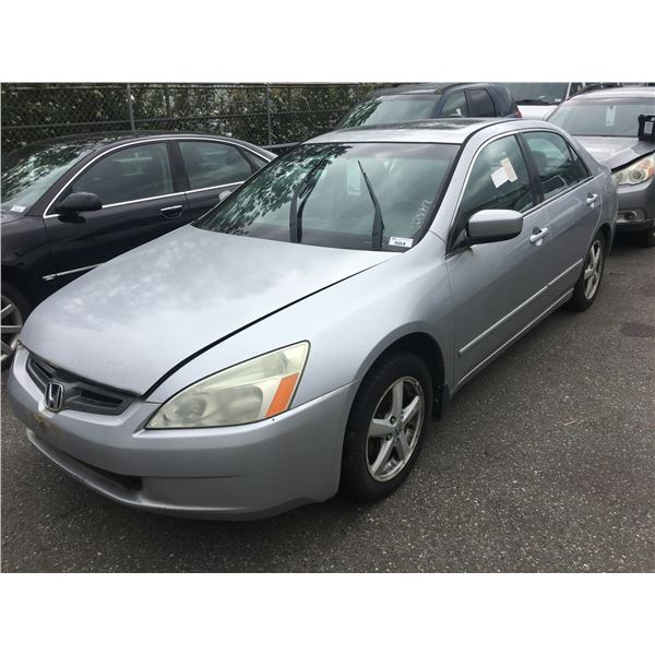 *TOW* 2003 HONDA ACCORD, 4DR SEDAN, GREY, VIN # 1HGCM56663A800327
