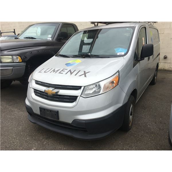 *TOW* 2015 CHEVROLET CITY EXPRESS LS, 4DR CARGO MINI VAN, GREY, VIN # 3N63M0YN2FK729147
