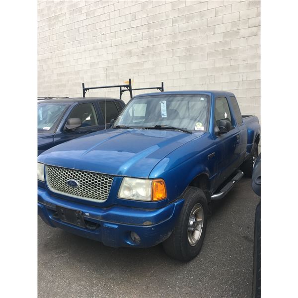 *TOW* 2002 FORD RANGER, 4X4 EDGE, 2DR PU, BLUE, VIN # 1FTZR45E42PA64240