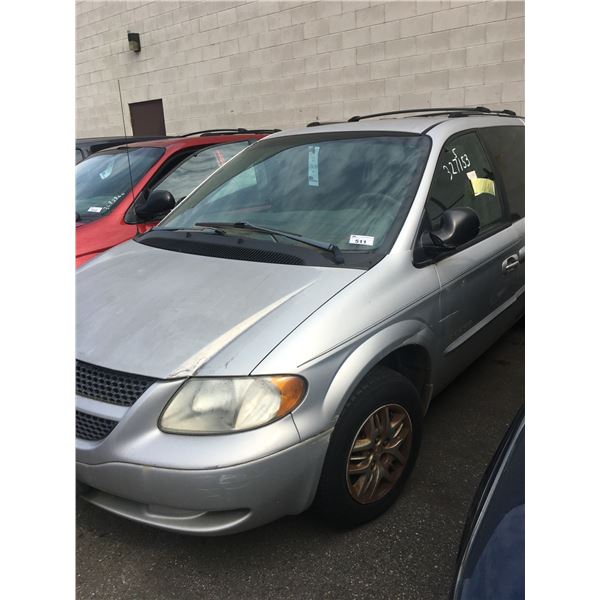 *TOW* 2001 DODGE GRAND CARAVAN, 4DR MINI VAN, GREY, VIN # 2B4GP44R91R287613