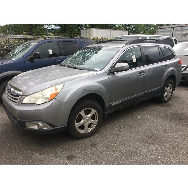 *TOW* 2010 SUBARU OUTBACK SYMMETRICAL 4DR SUV, GREY, VIN # 4S4BRGGCXA3348505