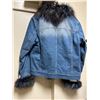 Image 2 : Alaska Fur Gallery Denim Jacket with Fox Collar and Cuffs