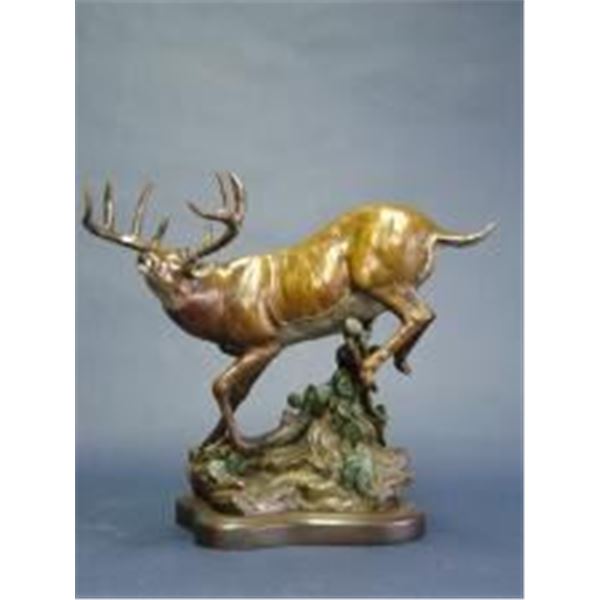 RON SWEETEN BRONZE: Original White-Tailed Deer Bronze