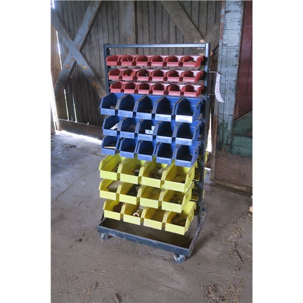 2-Sided Bolt Bin on Wheels - 28W x 52H in.