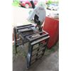 Image 3 : Hitachi 14" Chop Saw on Metal Stand w/ Fold up Extensions