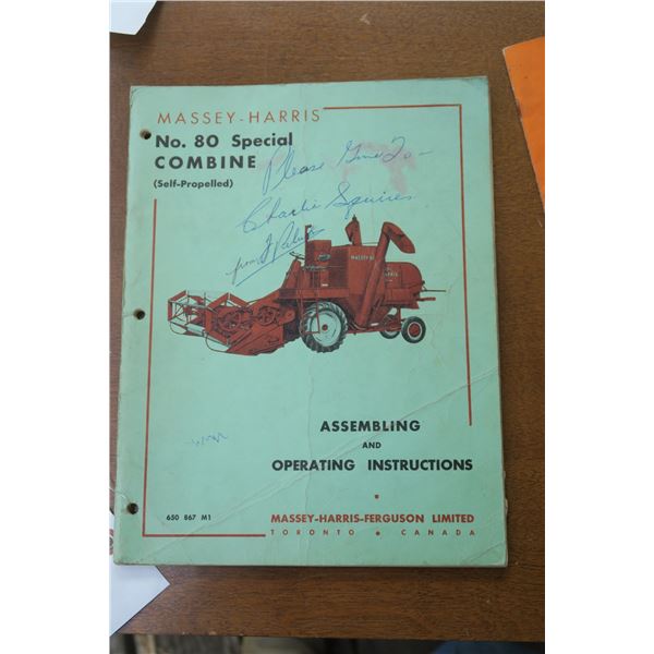 Massy Harris Manual - No. 80 Special Combine