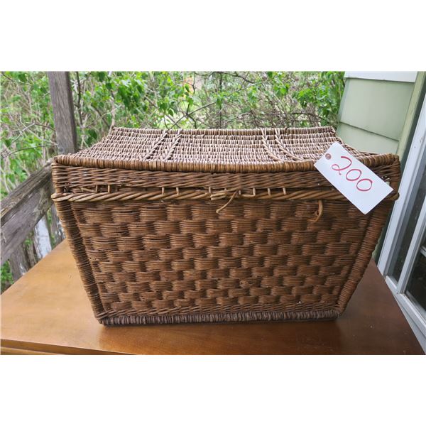 Antique Wicker Trunk from Europe - 32x22x20"