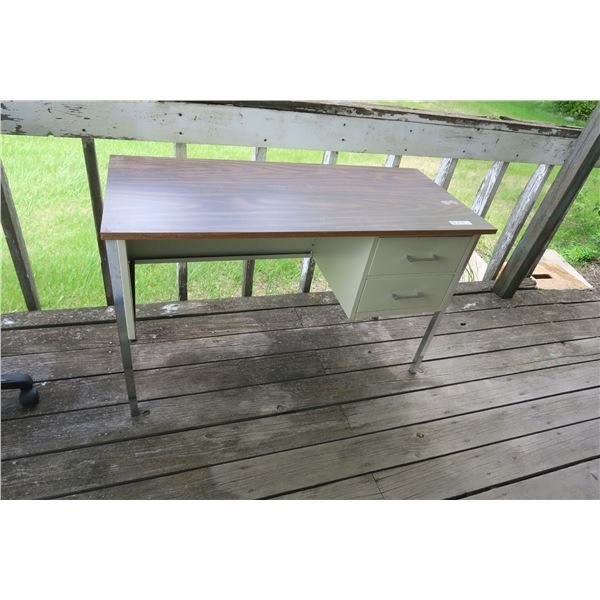 Metal Single Pedestal Desk - 45x20x28H in.