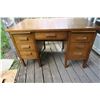 Image 5 : Wooden Antique Desk - Double Pedestal - 50x30x31H in.