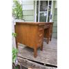 Image 6 : Wooden Antique Desk - Double Pedestal - 50x30x31H in.