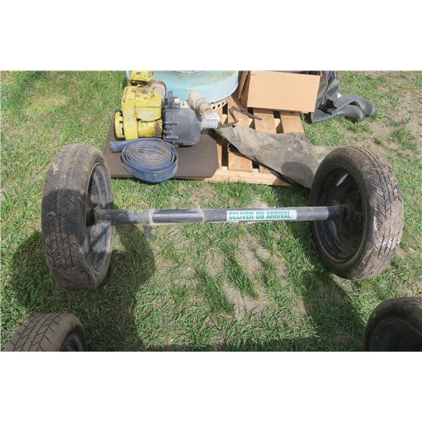 42" Axle w/ Wheels & tires 125-80-16