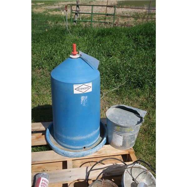 Chicken Waterer Poly & Metal Waterer Pail