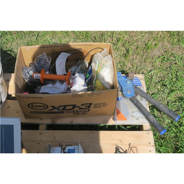 Box of Misc. Electric Fence Parts