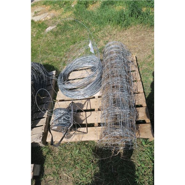 Lot of Electric Fence Wire & Partial Roll of Wire Mesh