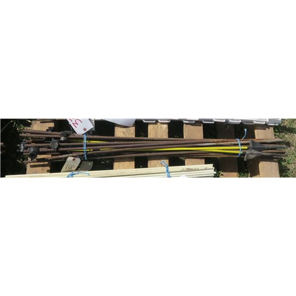 16 - 48" Electric Fence Rods, Some w/ Insulators
