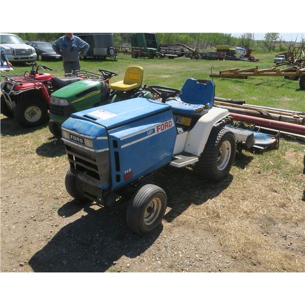 Ford LGT 145 Garden Tractor w/ Roto Tiller 36" & Belly Mount Mower 48"