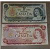Image 1 : 1973 One Dollar & 1974 Two Dollar Notes