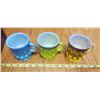 Image 1 : 4 Fire King Kimberly Diamond Mugs (one tiny chip on green mug)