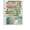 Image 4 : Set of (6) Canadian Twenty Dollar Bills (Years: 1937, 1954, 1969, 1979, 1991, 2004)