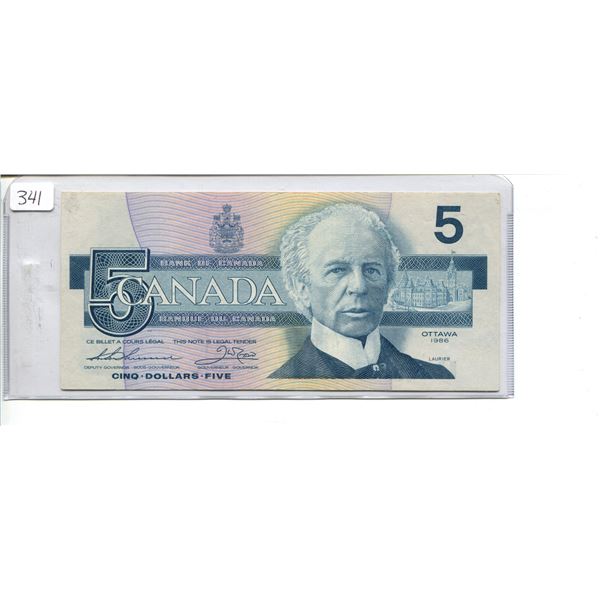 1986 Canadian $5 Bill (ENX5393160)