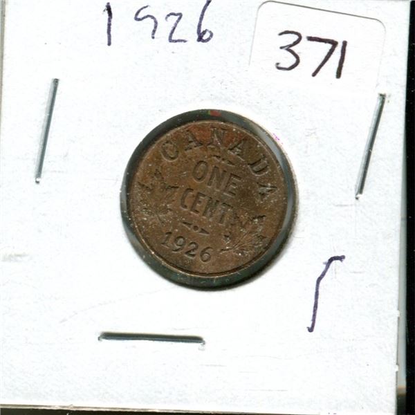 1926 Canadian 1¢ Coin