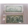 Image 4 : 2 Canadian $1.00 one dollar bills - 1937 & unc 1967 centennial