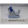 Image 2 : Blue Fawn Pulling Sleigh Ceramic Ornament