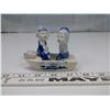Image 1 : Blue Boy and Girl on Boat Ceramic Ornament