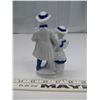 Image 2 : Blue Man and Woman with Instruments Ceramic Ornament