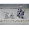 Image 1 : Blue Ceramic Ornaments - Man Playing Violin, Umbrella, Dominoes Table