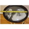 Image 1 : Antique large oval bubble glass picture