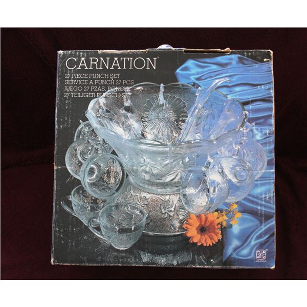 CARNATION 27 Piece Punch Bowl Set