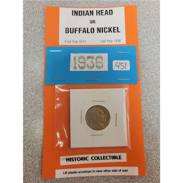 1936 Indian Head or Buffalo Nickel