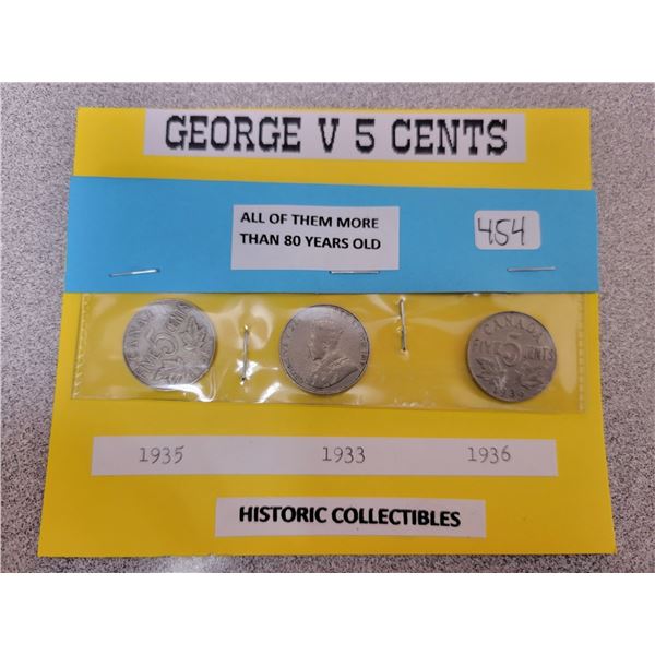 George V 5 cents - 1935, 1933, 1936