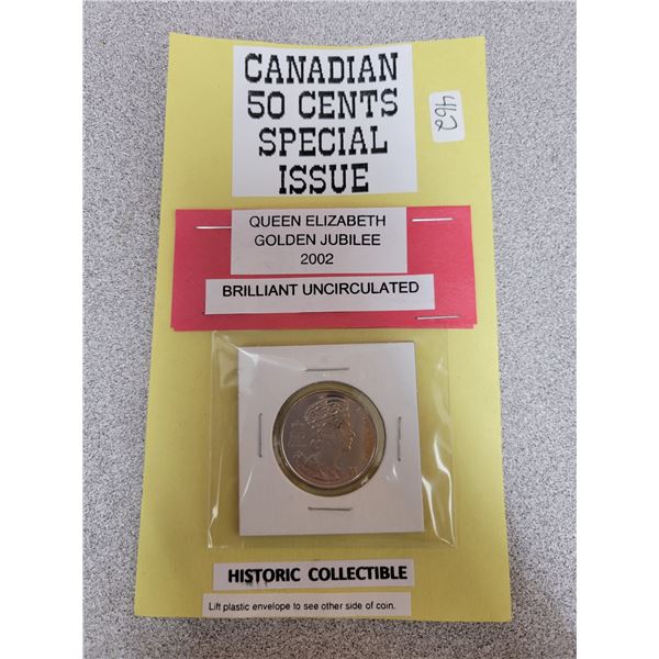 1952-2002 Canadian 50¢ Queen Elizabeth Golden Jubilee BU