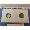 Image 2 : 1917 & 1918 Canadian silver 5¢ five cent coins