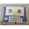 Image 1 : 1918 & 1919 Canadian silver 5¢ five cent coins