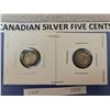 Image 2 : 1918 & 1919 Canadian silver 5¢ five cent coins