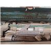 Image 2 : Old green metal tool box with assorted antique tools inside
