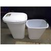 Image 1 : 2 White Garbage Bins