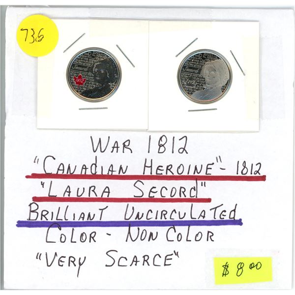 1812 Canadian Heroine War Quarter