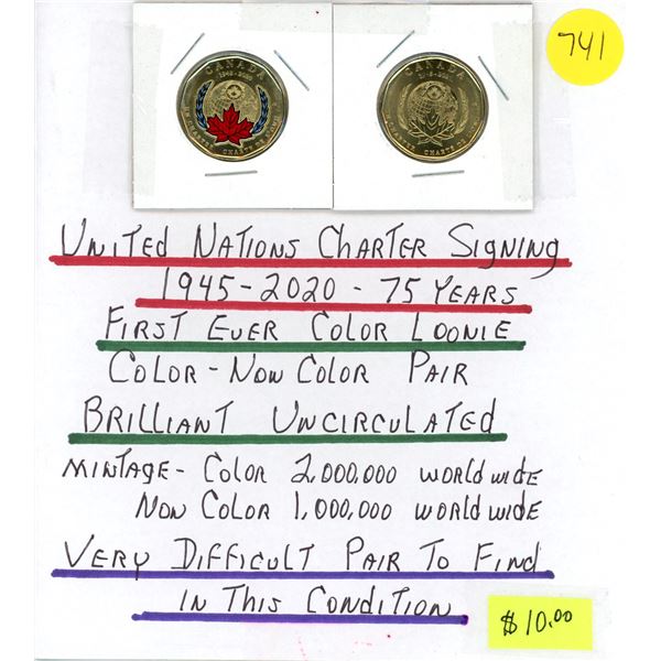 1945-2020 "United Nations Charter Signing" Loonie