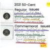 Image 1 : 2X 2021 ¢50 - Current Coat of Arms Queen Elizabeth, ¢50 Current Coat of Arms King George VI