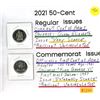 Image 1 : 2X 2021 ¢50 - Current Coat of Arms Queen Elizabeth, ¢50 Current Coat of Arms King George VI