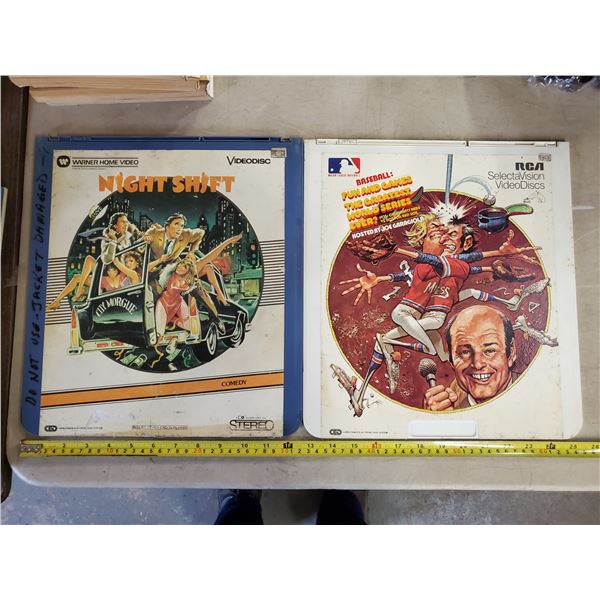 (2) Selecta Vision video discs - baseball, night shift