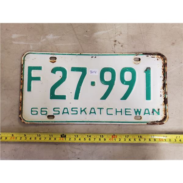 1966 Saskatchewan license plate